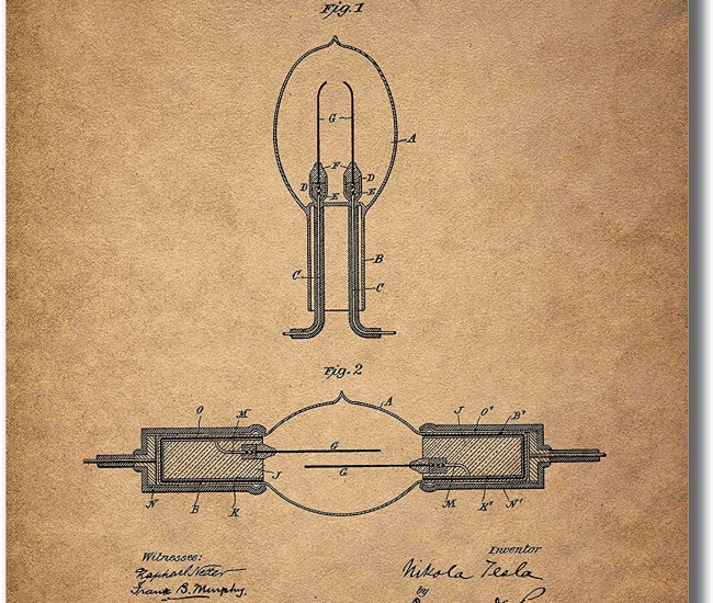 Historical Tesla Patent Prints