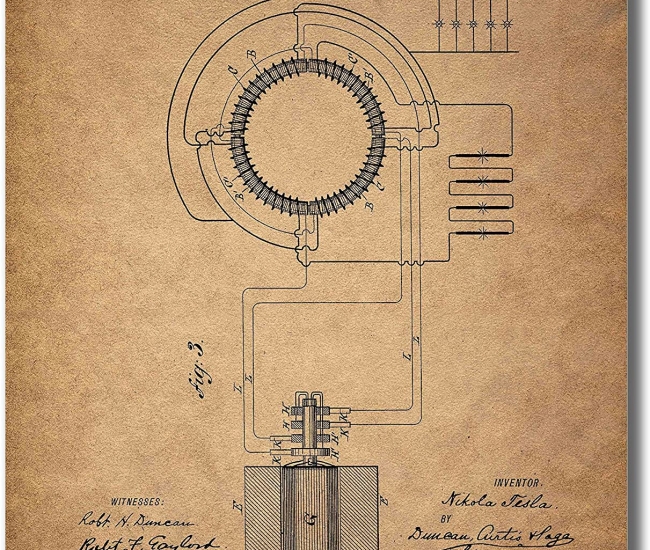 Historical Tesla Patent Prints