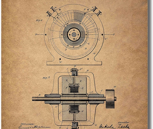 Historical Tesla Patent Prints