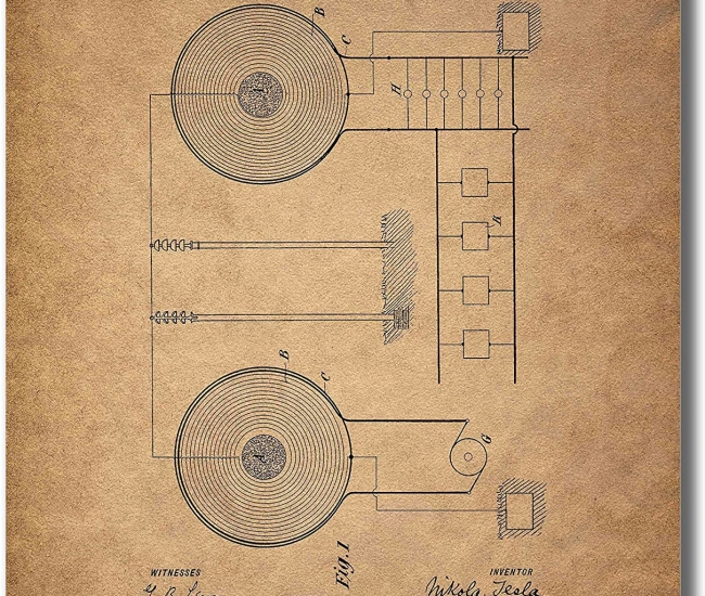 Historical Tesla Patent Prints